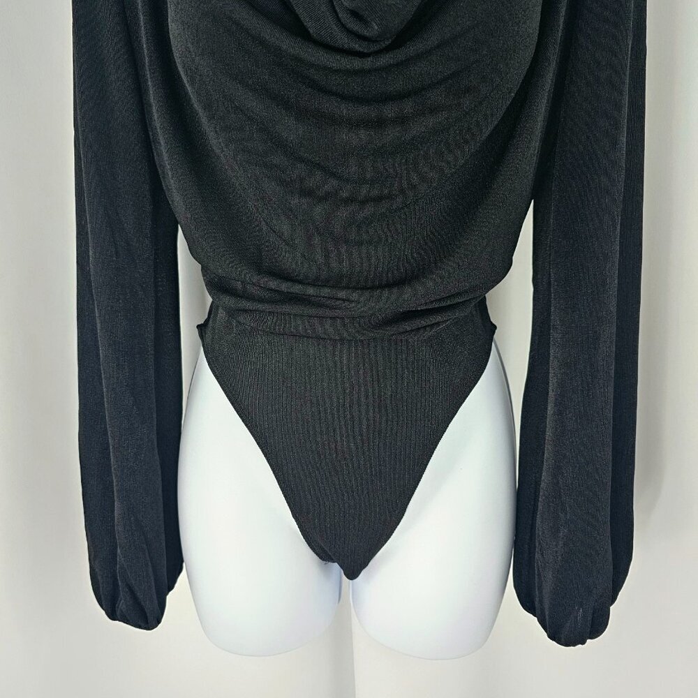 Band Of The Free Black Cowl Neck Long Sleeve Body Suit Women's Size Small NWT - Picture 3 of 14